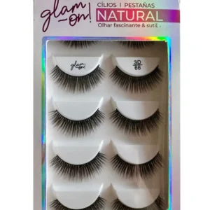 PESTAÑA POSTIZA NATURAL 3D #66 GLAM ON 5 PARES
