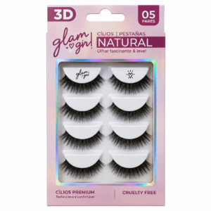 PESTAÑA POSTIZA NATURAL 3D #82 GLAM ON 5 PARES
