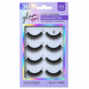 PESTAÑA POSTIZA FASHION 3D #74 GLAM ON 5 PARES